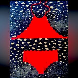 Marysia Swim - 2 piece swim set - red halter top and bikini bottom